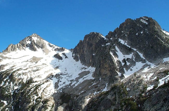 The view of Alpine Peak from the Iron Creek trail just past Alpine Lake